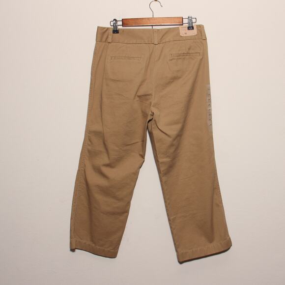 NEW J.Crew Factory Cotton Favorite Fit Cropped Khaki Pants Size 10 Straight Leg - Picture 2 of 8
